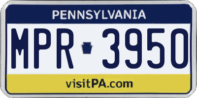 PA license plate MPR3950