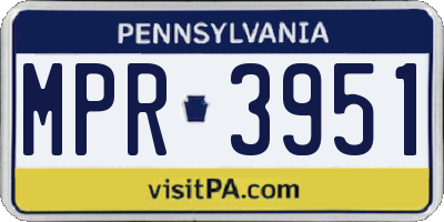 PA license plate MPR3951