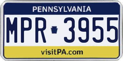 PA license plate MPR3955