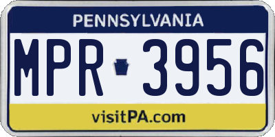 PA license plate MPR3956