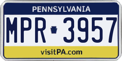PA license plate MPR3957