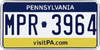 PA license plate MPR3964