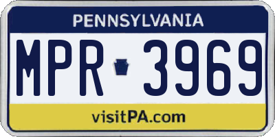 PA license plate MPR3969