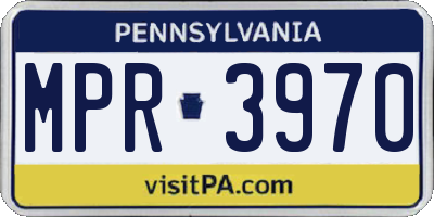 PA license plate MPR3970