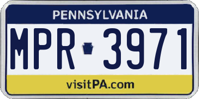 PA license plate MPR3971