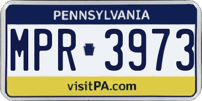 PA license plate MPR3973