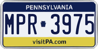 PA license plate MPR3975