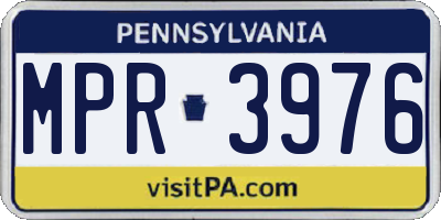 PA license plate MPR3976