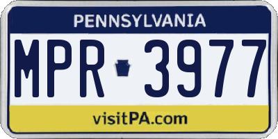 PA license plate MPR3977