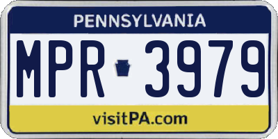 PA license plate MPR3979