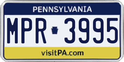 PA license plate MPR3995