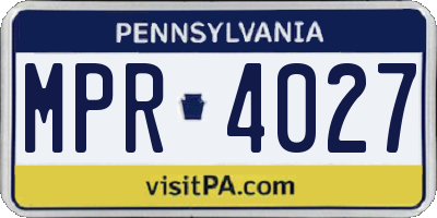 PA license plate MPR4027