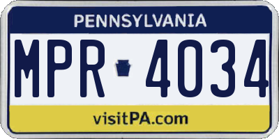 PA license plate MPR4034