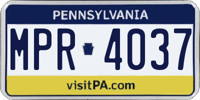 PA license plate MPR4037