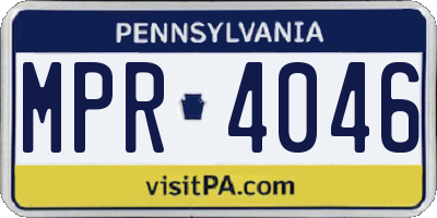 PA license plate MPR4046