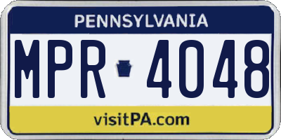 PA license plate MPR4048