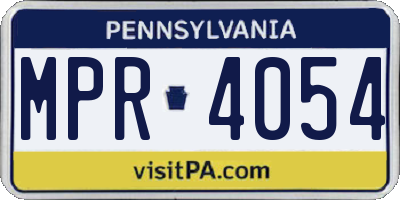 PA license plate MPR4054