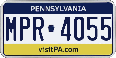PA license plate MPR4055