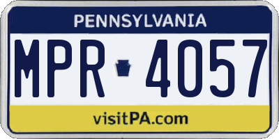 PA license plate MPR4057