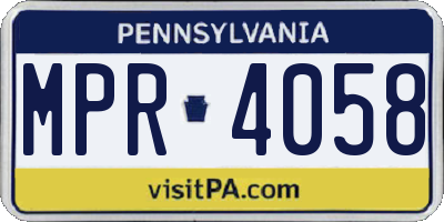 PA license plate MPR4058