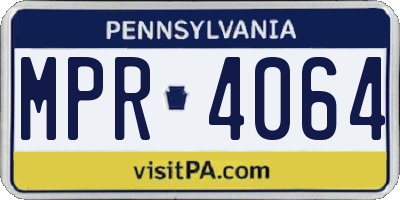PA license plate MPR4064