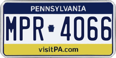 PA license plate MPR4066