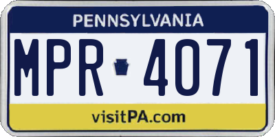 PA license plate MPR4071