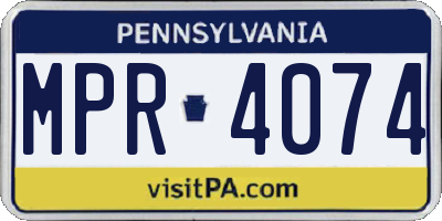 PA license plate MPR4074