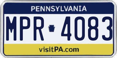 PA license plate MPR4083