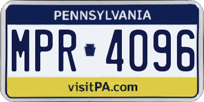 PA license plate MPR4096