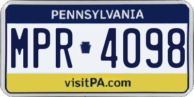 PA license plate MPR4098