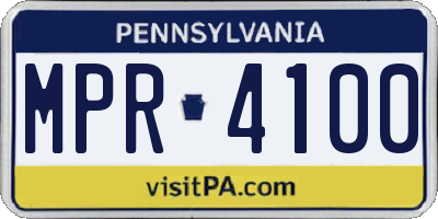 PA license plate MPR4100