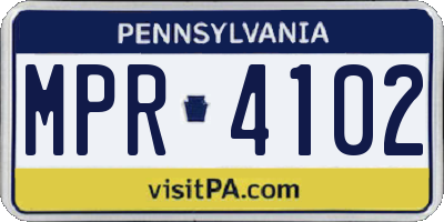 PA license plate MPR4102