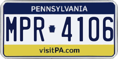 PA license plate MPR4106