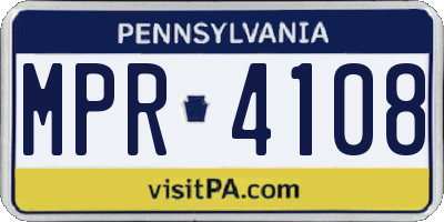 PA license plate MPR4108