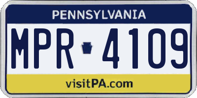 PA license plate MPR4109