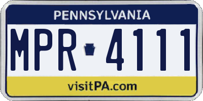 PA license plate MPR4111
