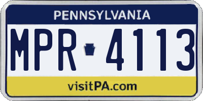 PA license plate MPR4113