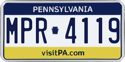 PA license plate MPR4119