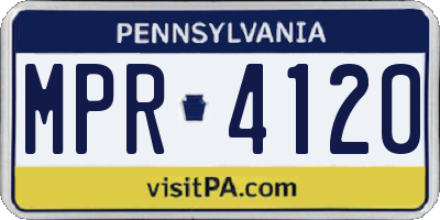 PA license plate MPR4120