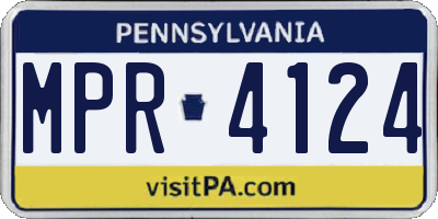 PA license plate MPR4124