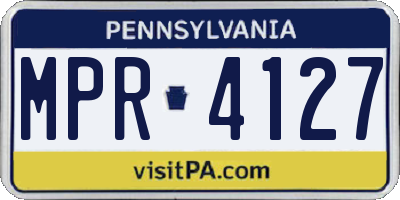 PA license plate MPR4127