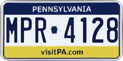 PA license plate MPR4128
