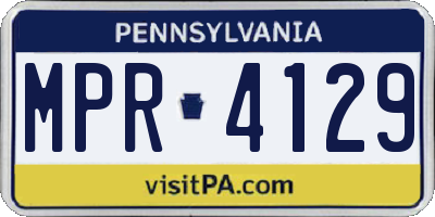 PA license plate MPR4129