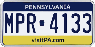 PA license plate MPR4133