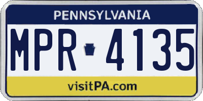 PA license plate MPR4135