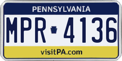 PA license plate MPR4136