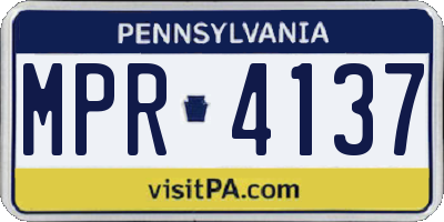 PA license plate MPR4137