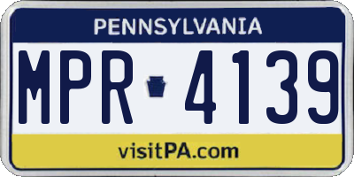 PA license plate MPR4139