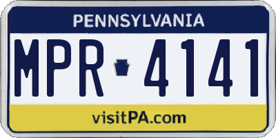 PA license plate MPR4141